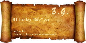 Bilszky Géza névjegykártya